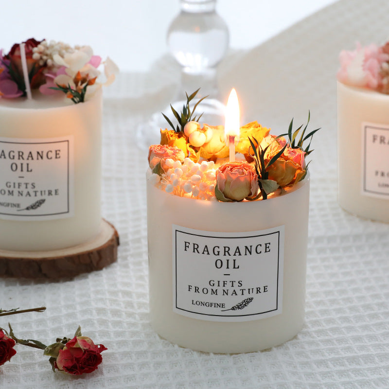 Wholesale candle with dried flowers For Subtle Scents And